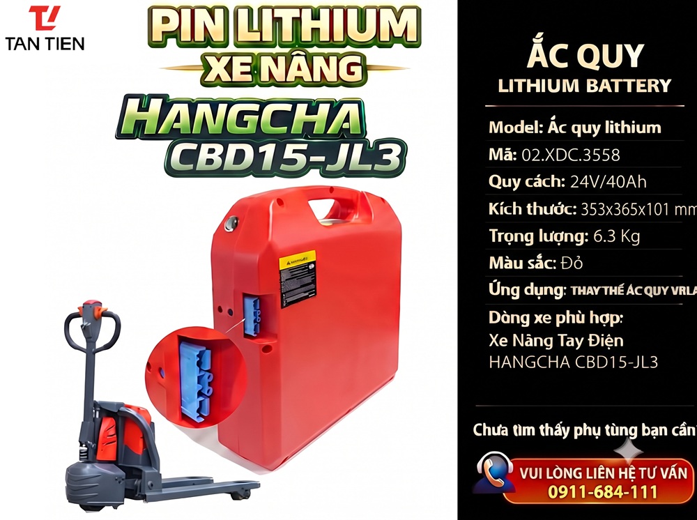 Pin Xe Nâng HANGCHA CBD15-JL3 02.XDC.3558